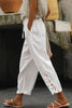 Drawstring Casual Cotton Embroidered Ankle Pants