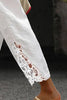 Drawstring Casual Cotton Embroidered Ankle Pants