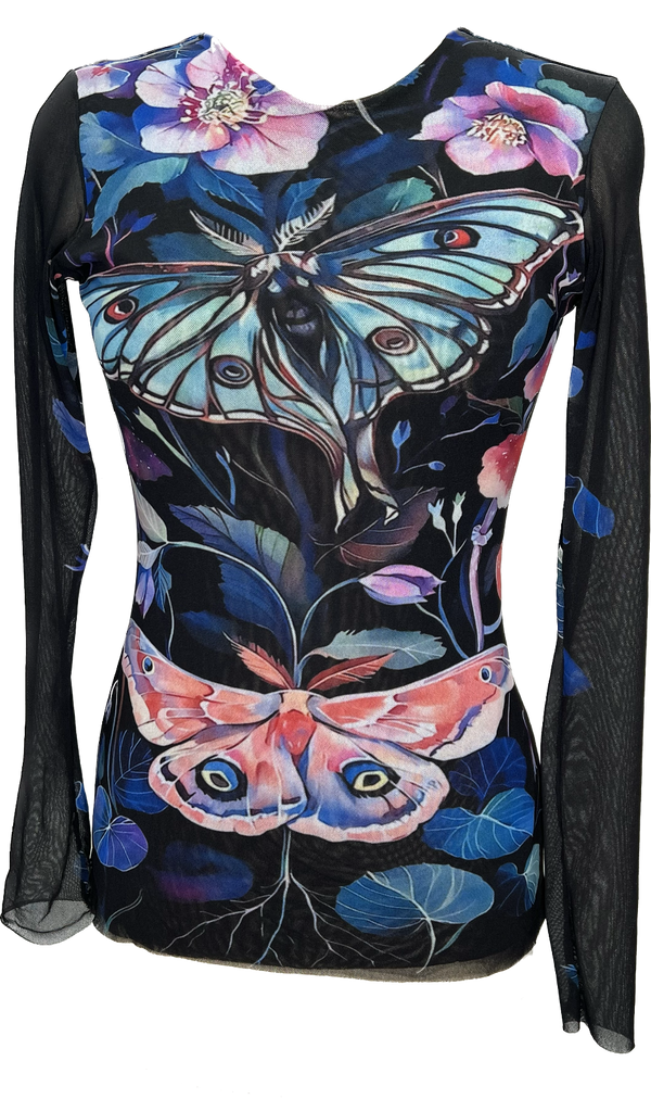 Petit Pois Long Sleeve Crew Neck Butterfly Top