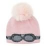 Crystal Ski Goggle Hat With Fox Fur Pom