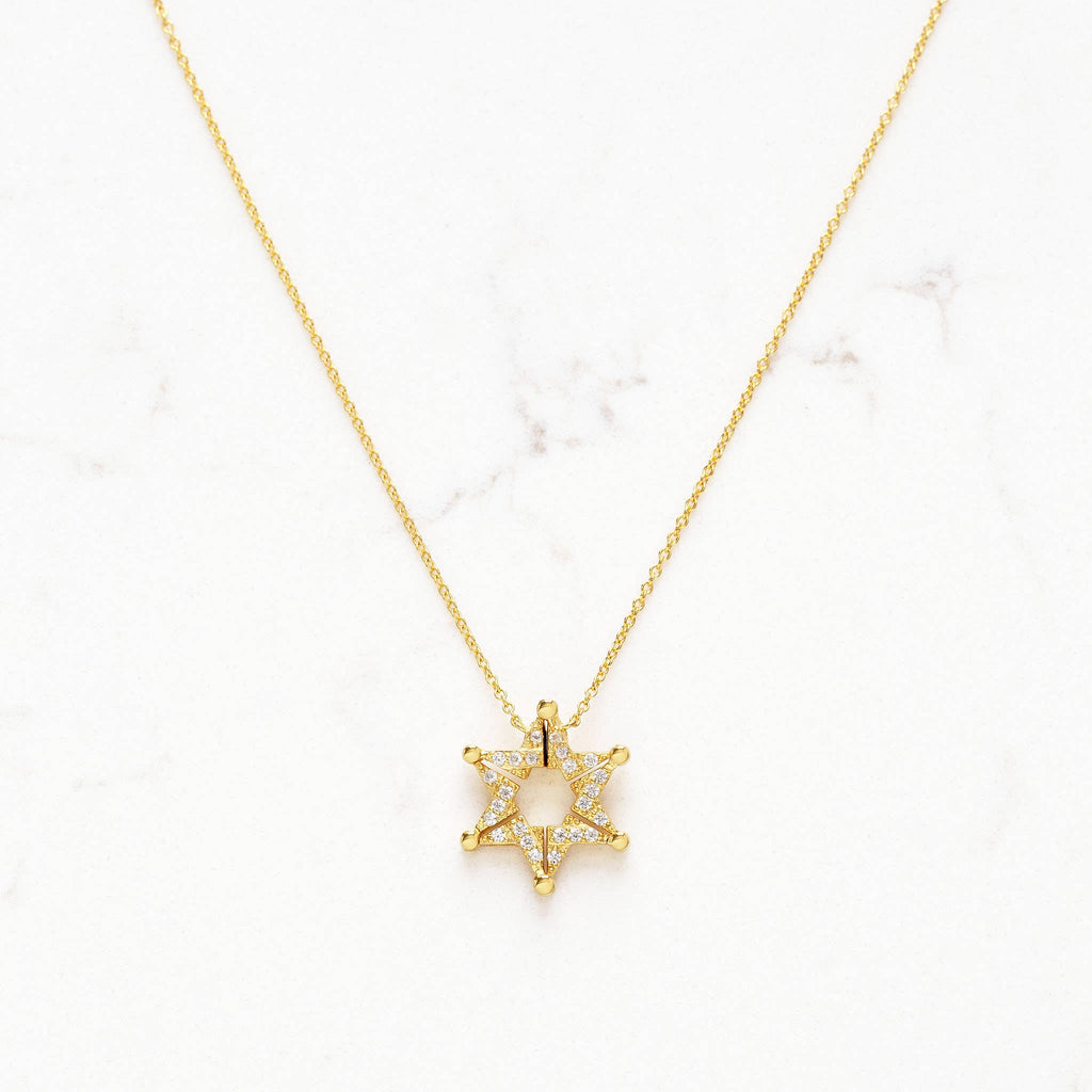 Sterling Or Gold Vermeil Butterfly/Star of David Necklace