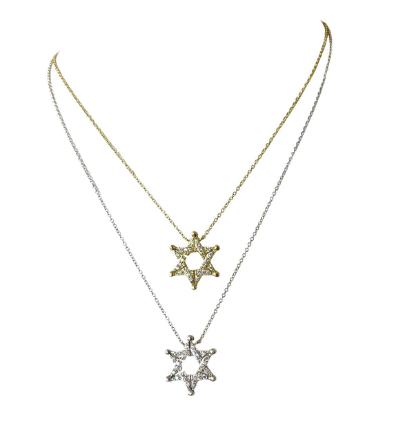 Sterling Or Gold Vermeil Butterfly/Star of David Necklace