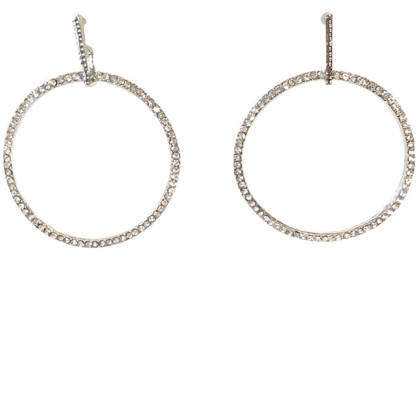 Circular Crystal Hanging Earrings