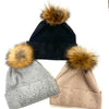 Gorgeous Embellished Crystal and Beaded Real Fur Pom Hat