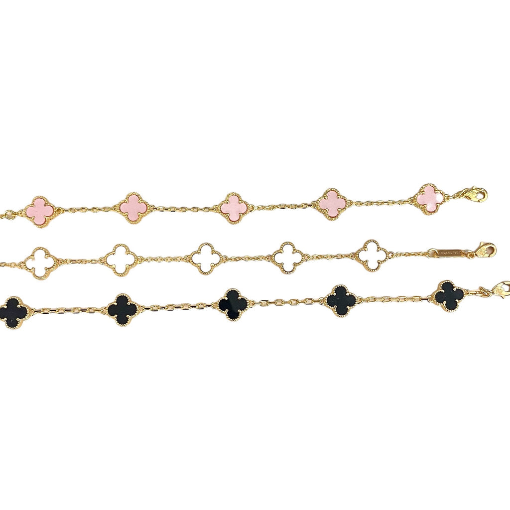 Gold And Enamel Clover Bracelets