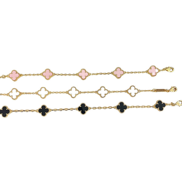 Gold And Enamel Clover Bracelets