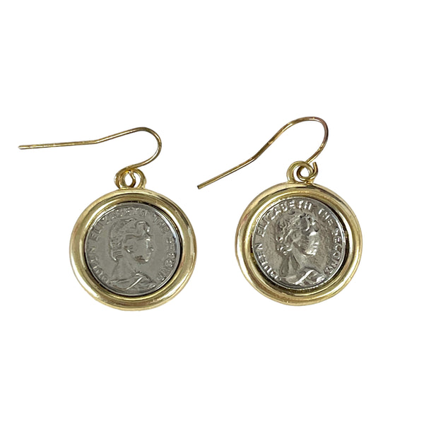 Gold & Silver Coin Earrings