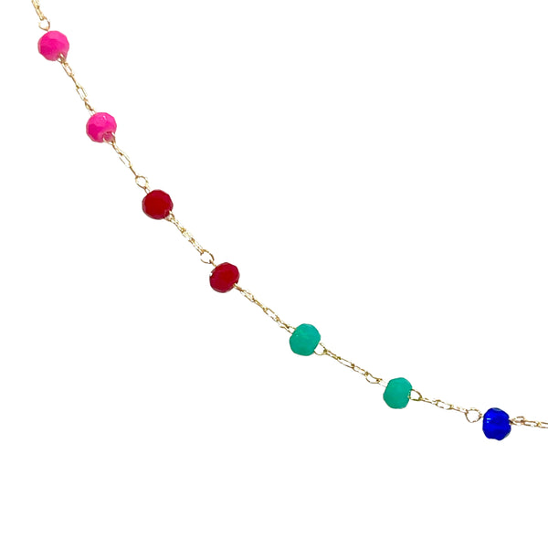 Beaded Rainbow Choker Necklace