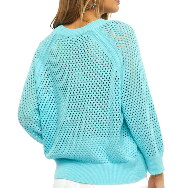 Aqua Holey Sweater