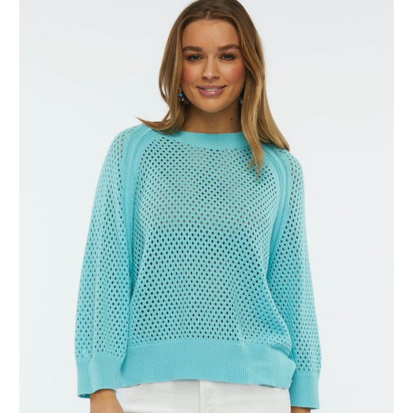 Aqua Holey Sweater