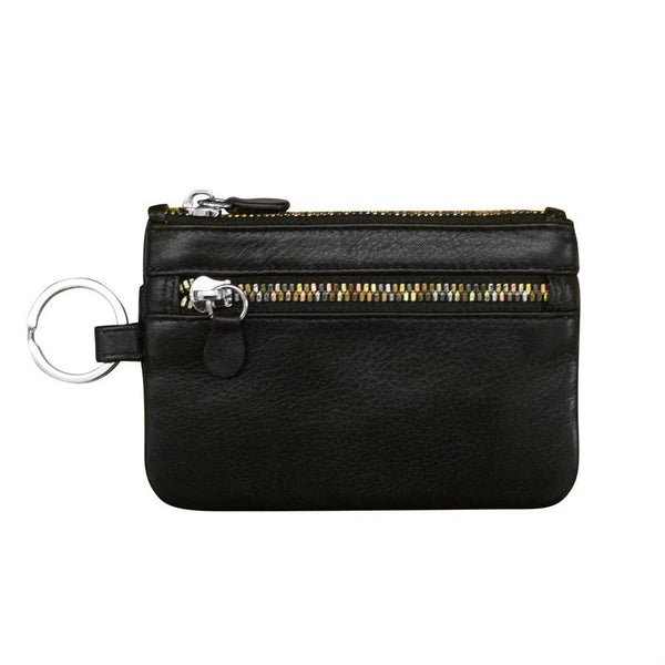 Leather Coin Purse W/Key Ring