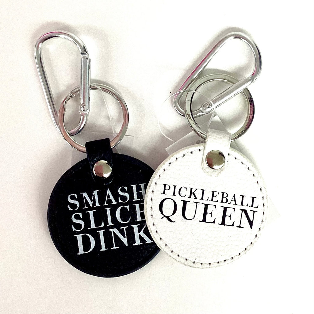 Leather Pickle Ball Keychain