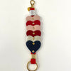 Colorful Multi-Heart Leather Keychains From Florence