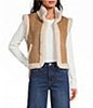 Beige/Winter White Reversible Faux Fur Vest