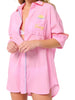 Shiraleah "Vacay/Out Of Office" Cover-Up Shirt, Pink