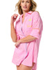 Shiraleah "Vacay/Out Of Office" Cover-Up Shirt, Pink