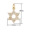 18K Gold Filled Star of David Zirconia Charm Pendant