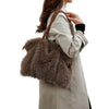 Faux Fur Double Handle Handbag