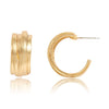 Small Overlap Hoop Earrings - 24K Gold Plated