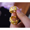 Italian Design Satin and CZ Hoop Earrings