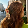 Hand-Painted Mahjong Claw Hair Clip