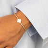 Pave Outline Mother of Pearl Clover Bracelet