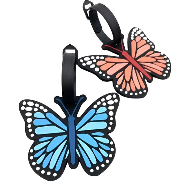 Whimsical Cartoon Butterfly Luggage Tags