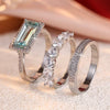 Set of 3 CZ and Stone Ring