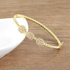 Gold-Plated 3 Pave Square Bangle