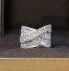Criss-Cross CZ Baguettes Statement Ring
