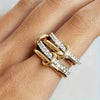 Two Tone Four Stacker Ring