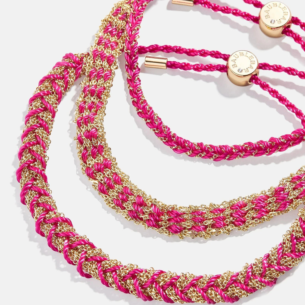 Triple Chain and Cord Bracelet Set