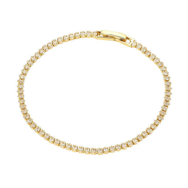 18K Gold Dipped Delicate Tennis Chain Bracelet
