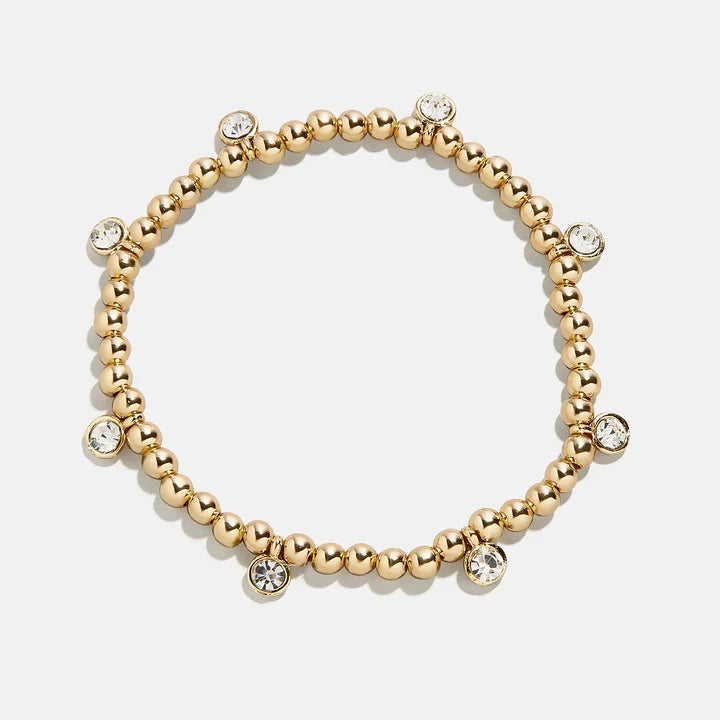 Ball Bracelet With Hanging Crystal Charms