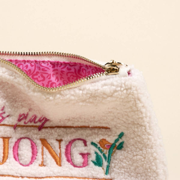 Lets Play Mahjong Teddy Pouch