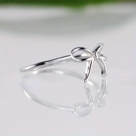 Tied With A Bow Silver Ring