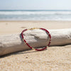 Wine and Gold Beaded Bracelet
