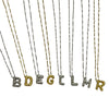 Mirror Chain Bubble Initial Necklace Silver or Gold