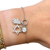 Star of David and Hamsa CZ Charm Bracelet