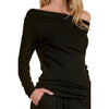 Elan Long Sleeve Black Top