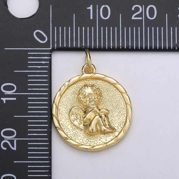 14K Gold Filled Cherub Pendant Little Angel