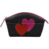 Leather Double Heart Cosmetic Case