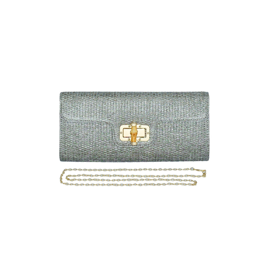 Trendy Straw Bamboo Closure Clutch