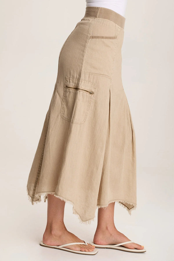 Doak Skirt withSharkbite Hem and Cargo Pockets