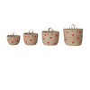Hand Woven Seagrass Baskets With Hearts And Handles