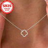 Delicate Sterling and CZ Clover Necklace