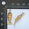 24K Gold Filled 30mm Orange CZ Textured Fish Charm