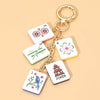 Mahjong Tile Drop Keychain Bag Charm
