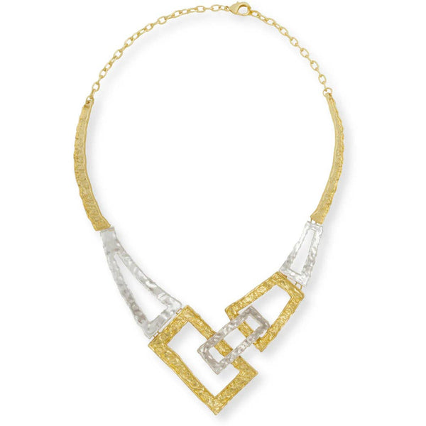 Geometric Collar Mixed Metal Necklace