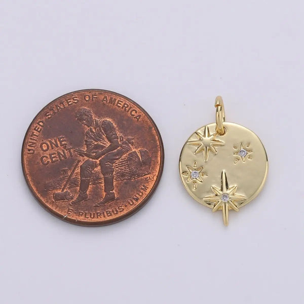 Micro Pave Starry Night Round Charm